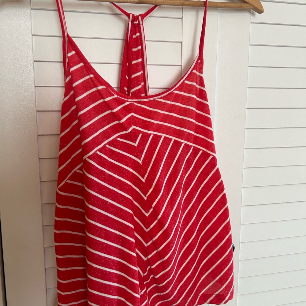Stylish Red and White Striped Women's Tank Top